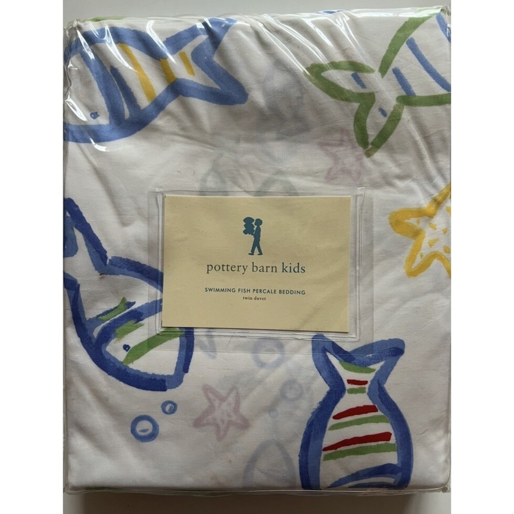 Pottery Barn Kids Swimming Fish Twin Duvet